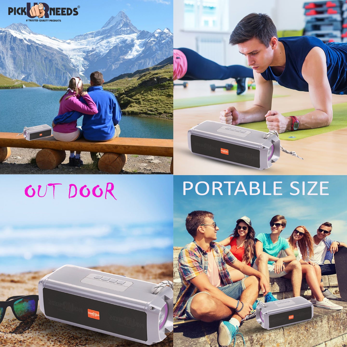 Pick Ur Needs Mini Wireless Soundbar System With RGB Disco Light TF Card / USB / Radio Support 10 W Bluetooth Speaker  (White, 5.0 Channel)